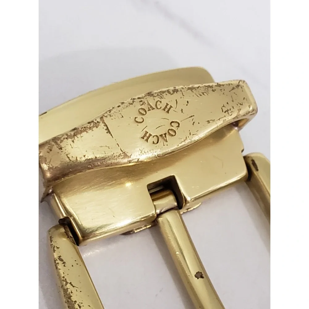 Vintage Coach Gold Brass Replacement Belt Buckle Hardware 80s